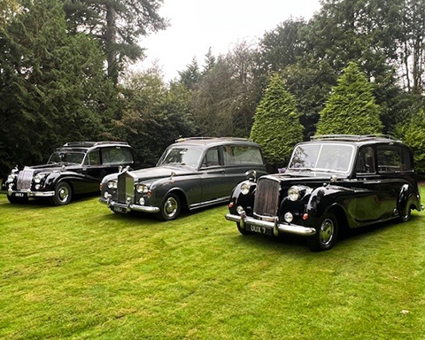 1965 Vanden Plas Princess Hearse (Arthur Mulliner). 1974 Rolls-Royce Phantom VI Hearse (Woodhall Nicholson). 1959 Armstrong Siddeley Sapphire Hearse (Woodhall Nicholson)